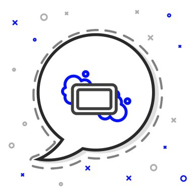 Beyaz arkaplanda izole edilmiş sabun çubuğu simgesi. Köpüklü sabun çubuğu. Renkli taslak konsepti. Vektör.