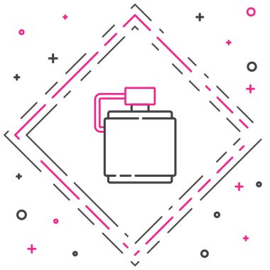 Çizgi Kantin su şişesi simgesi beyaz arkaplanda izole edildi. Turist matarası ikonu. Kampanyada bir kavanoz su kullanıldı. Renkli taslak konsepti. Vektör.