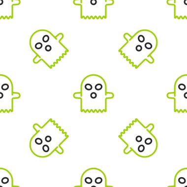 Hat Hayaleti simgesi beyaz arkaplanda kusursuz desen izole etti. Mutlu Cadılar Bayramı Partisi. Vektör.