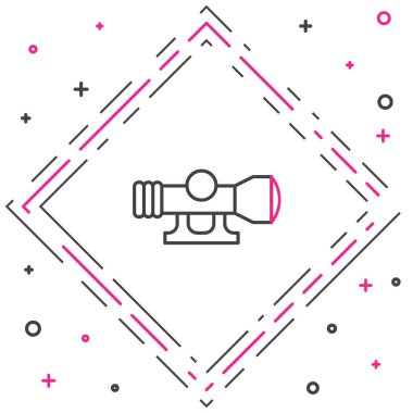 Keskin nişancı optik görüş ikonu beyaz arka planda izole edildi. Keskin nişancı dürbünü. Renkli taslak konsepti. Vektör.