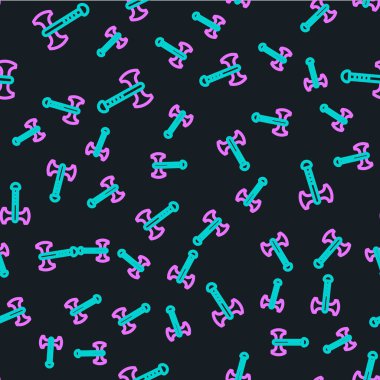 Savaş baltası simgesi siyah arka planda izole edilmiş. Savaş baltası, cellat baltası. Ortaçağ silahı. Vektör.