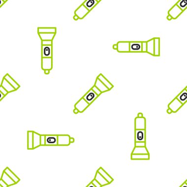 El feneri simgesi beyaz arkaplanda izole edilmiş kusursuz desen. Vektör.