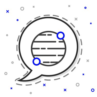 Çizgi Gezegeni simgesi beyaz arkaplanda izole edildi. Renkli taslak konsepti. Vektör.