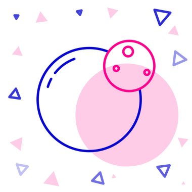 Çizgi Gezegeni simgesi beyaz arkaplanda izole edildi. Renkli taslak konsepti. Vektör.