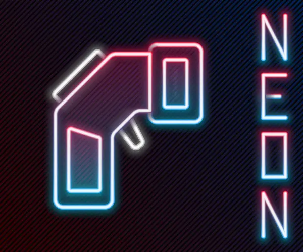 Žhnoucí Neonová Linka Digitální Bezkontaktní Teploměr Ikonou Infračerveného Světla Izolovaný — Stockový vektor
