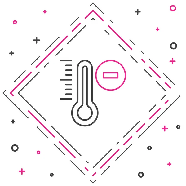 Thermomètre Météorologie Linéaire Mesurant Icône Isolée Sur Fond Blanc Équipement — Image vectorielle