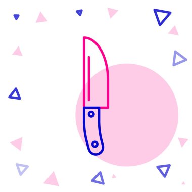 Çizgi Bıçak simgesi beyaz arkaplanda izole edildi. Çatal bıçak sembolü. Renkli taslak konsepti. Vektör.