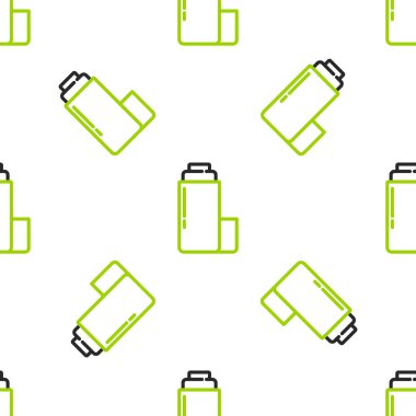 Termos konteynır simgesi beyaz arka planda izole edilmiş. Termo matara ikonu. Kamp ve yürüyüş ekipmanları. Vektör.