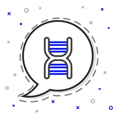 Beyaz arkaplanda izole edilmiş çizgi DNA sembolü. Renkli taslak konsepti. Vektör.