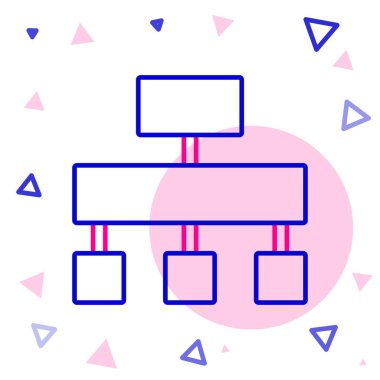 Satır Sitesi haritası simgesi beyaz arkaplanda izole edildi. Renkli taslak konsepti. Vektör.