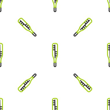 Tıbbi inceleme ikonu için hat tıbbi termometresi beyaz arka planda izole edilmiş kusursuz desen. Vektör.