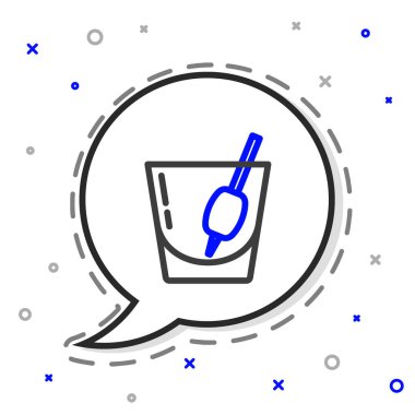 Çizgi Kokteyl Bloody Mary simgesi beyaz arkaplanda izole edildi. Renkli taslak konsepti. Vektör.