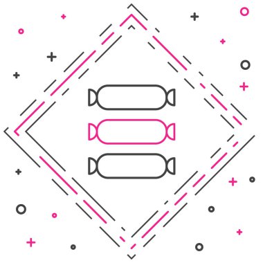 Çizgi Sosis simgesi beyaz arkaplanda izole edildi. Izgara sosis ve aroma işareti. Renkli taslak konsepti. Vektör.