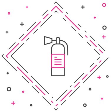 Beyaz arka planda izole edilmiş çizgi yangın söndürme ikonu. Renkli taslak konsepti. Vektör.