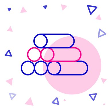 Tahta çizgi günlükleri simgesi beyaz arkaplanda izole edildi. Yakacak odun yığını. Renkli taslak konsepti. Vektör.