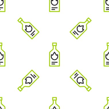 Tabasco sosu simgesi beyaz arkaplanda izole edilmiş pürüzsüz desen. Kırmızı biberli baharatlı biber sosu. Vektör.