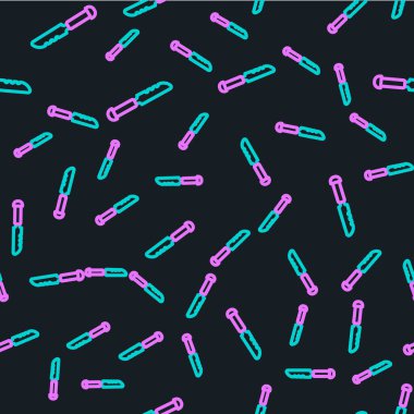 Çizgi ekmek bıçağı simgesi siyah arkaplanda izole edilmiş. Çatal bıçak sembolü. Vektör.