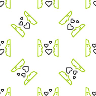 İlk görüşte çizgi aşkı simgesi beyaz arkaplanda izole edilmiş pürüzsüz desen. Vektör.