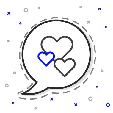 Çizgi Kalbi simgesi beyaz arkaplanda izole edildi. Romantik sembol, bağlanma, tutku ve düğün. Sevgililer Günü sembolü. Renkli taslak konsepti. Vektör.