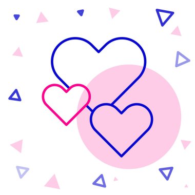 Çizgi Kalbi simgesi beyaz arkaplanda izole edildi. Romantik sembol, bağlanma, tutku ve düğün. Sevgililer Günü sembolü. Renkli taslak konsepti. Vektör.