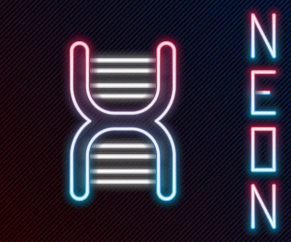 Glödande Neon Linje Dna Symbol Ikon Isolerad Svart Bakgrund Färgstarkt — Stock vektor