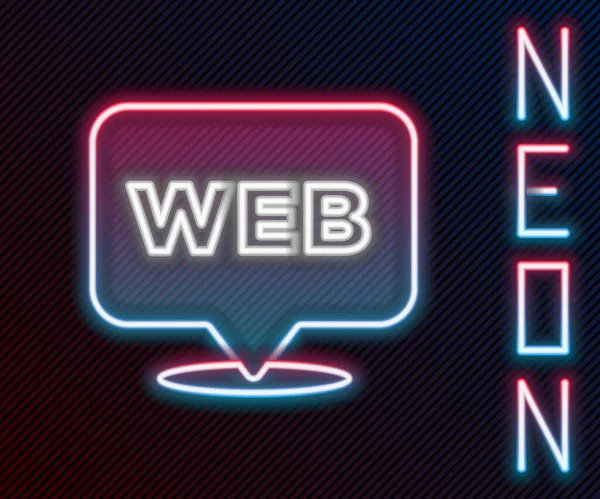 Glödande Neon Line Webb Och Grafisk Design Ikon Isolerad Svart — Stock vektor