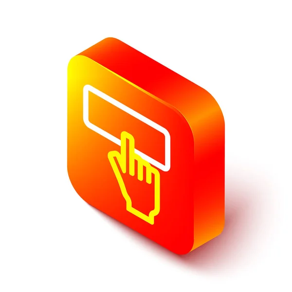Isometrische Linie Computertastatursymbol Isoliert Auf Weißem Hintergrund Komponenten Zeichen Orangefarbene — Stockvektor
