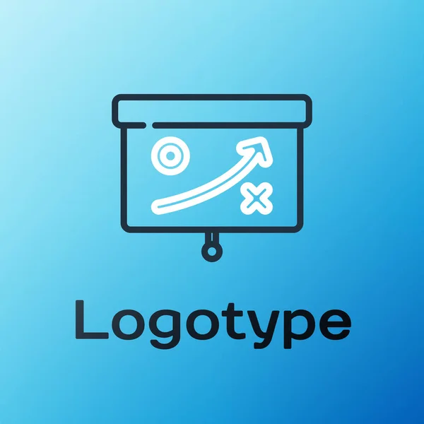 Line Planning Concept Icoon Geïsoleerd Blauwe Achtergrond Bekerformatie Tactiek Kleurrijk — Stockvector