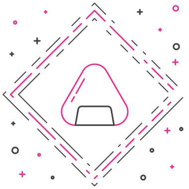 Suşi simgesi beyaz arkaplanda izole edildi. Geleneksel Japon yemekleri. Renkli taslak konsepti. Vektör İllüstrasyonu.