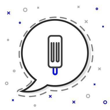 Beyaz arka planda izole edilmiş çizgi dondurma ikonu. Güzel sembol. Renkli taslak konsepti. Vektör İllüstrasyonu.