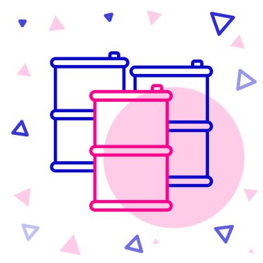 Varil yağı ikonu beyaz arkaplanda izole edildi. Renkli taslak konsepti. Vektör İllüstrasyonu.