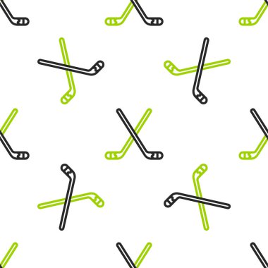 Buz hokeyi sopaları beyaz arka planda izole edilmiş pürüzsüz desen. Vektör İllüstrasyonu.