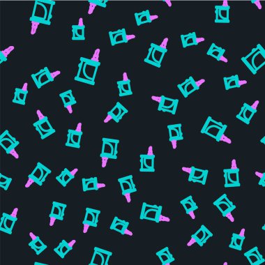 Elektronik çizgi sigara ikonu siyah arkaplanda izole edilmiş. Tüttürme aleti. Buharlaştırıcı Cihaz. Vektör İllüstrasyonu.