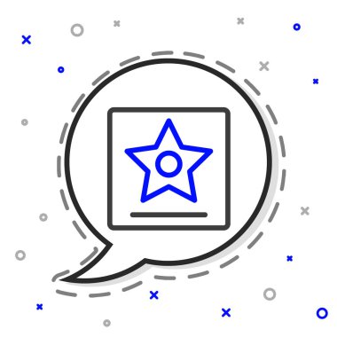 Ünlü Bulvarı ikonu 'ndaki Hollywood Şöhret Yürüyüşü beyaz arka planda izole edilmiş. Ünlü kaldırım, bulvar aktörü. Renkli taslak konsepti. Vektör İllüstrasyonu.