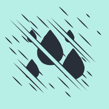 Yeşil arkaplanda siyah su damlası simgesi izole edildi. Arıza tarzı. Vektör İllüstrasyonu.