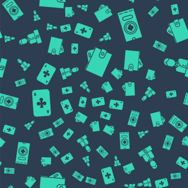 Para dolu cüzdan, kumarhane poker turnuvası davetiyesi kulüplerle kağıt oynamak ve kumarhane satıcısının kusursuz bir düzeni var. Vektör.