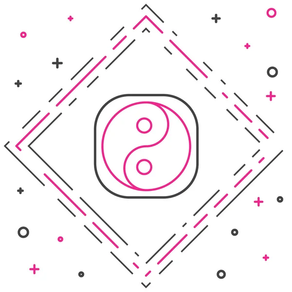 Línea Yin Yang Símbolo Armonía Equilibrio Icono Aislado Sobre Fondo — Archivo Imágenes Vectoriales