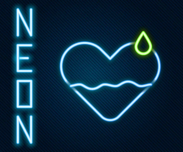 Glödande Neon Line Heart Heal Ikon Isolerad Svart Bakgrund Färgstarkt — Stock vektor