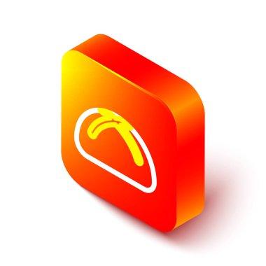 Beyaz arka planda izole edilmiş Paskalya pastası ikonu. Mutlu Paskalyalar. Turuncu kare düğme. Vektör İllüstrasyonu.