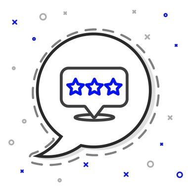 Beyaz arkaplanda yıldız simgesi izole edilmiş çizgi haritası işaretçisi. Yıldız favori iğne haritası simgesi. Harita işaretleyicileri. Renkli taslak konsepti. Vektör İllüstrasyonu.