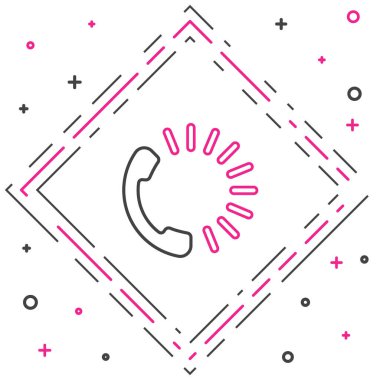 Çizgi Gıda sipariş simgesi beyaz arkaplanda izole edildi. Cep telefonuyla sipariş verin. Restoran yemek teslimatı konsepti. Renkli taslak konsepti. Vektör İllüstrasyonu.