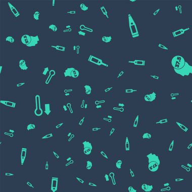 Dijital termometreyi, meteorolojiyi ve yüksek insan vücut ısısını kusursuz kalıba ayarlayın. Vektör.