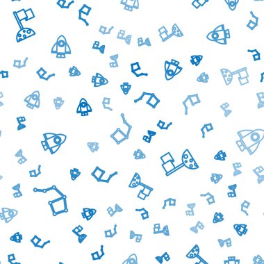 Çizgiyi Büyük Ayı takımyıldızına, bayraklı ayı ve pürüzsüz desenli roket gemisini ayarla. Vektör.