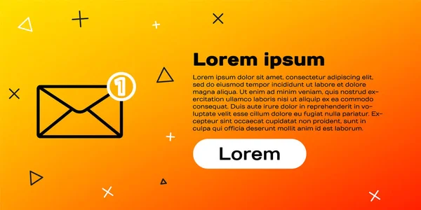 Line Envelope Symbol Isoliert Auf Gelbem Hintergrund Konzept Der Empfangenen — Stockvektor