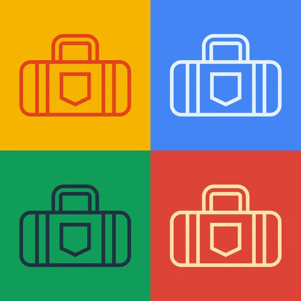 Pop Art Line Suitcase Travel Icon Isolated Color Background Traveling — Stock Vector