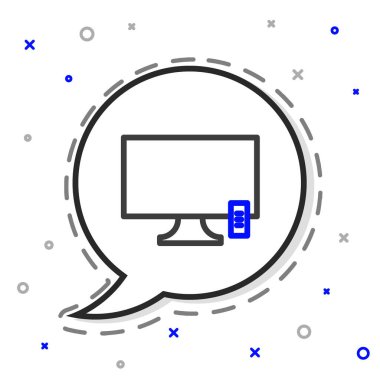 Akıllı TV simgesi beyaz arkaplanda izole edildi. Televizyon tabelası. Renkli taslak konsepti. Vektör İllüstrasyonu.