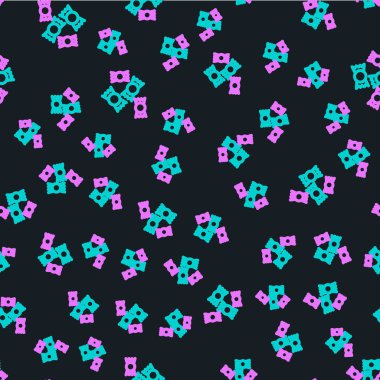 Çizgi Şekeri simgesi siyah arkaplanda kusursuz desen izole etti. Vektör İllüstrasyonu.