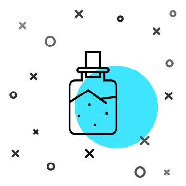 Siyah çizgi spa tuz ikonu beyaz arkaplanda izole edilmiş. Rastgele dinamik şekiller. Vektör İllüstrasyonu.