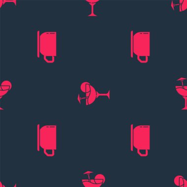 Kahve fincanı ve Kokteyl 'i kusursuz bir kalıba getir. Vektör.