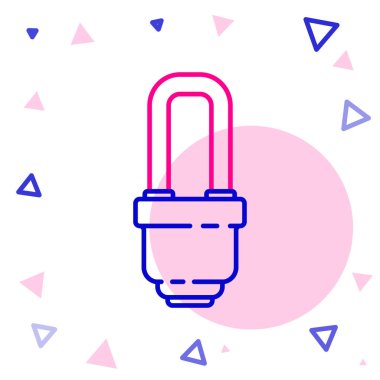 LED çizgi ampul simgesi beyaz arkaplanda izole edildi. Ekonomik LED ışıklı ampul. Enerji lambasını sakla. Renkli taslak konsepti. Vektör İllüstrasyonu.